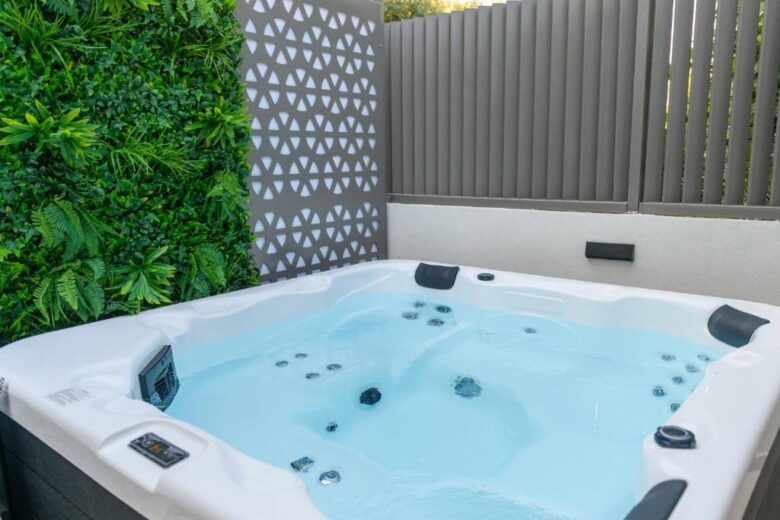 Sentio Thassos Suites exterior with garden and jacuzzi