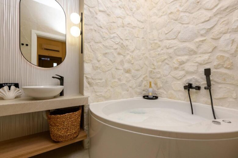 Sentio Thassos Suites exterior with garden and jacuzzi