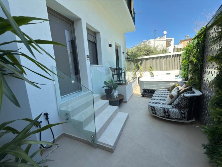 Sentio Thassos Suites exterior with garden and jacuzzi