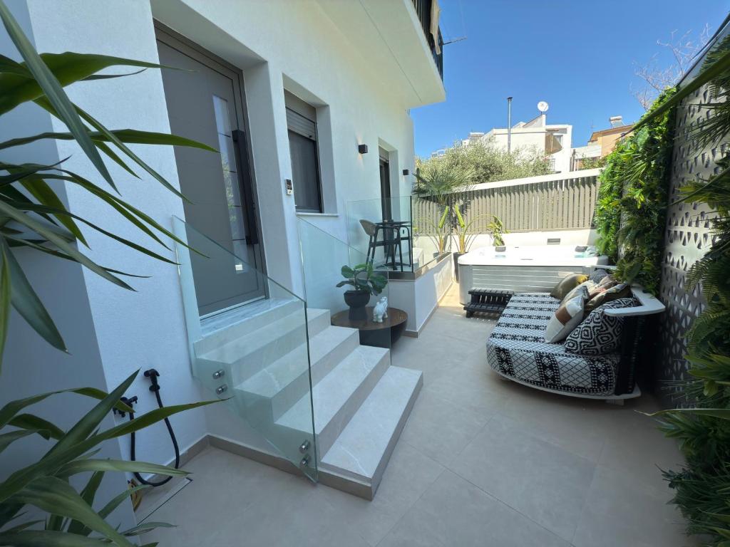 Sentio Thassos Suites exterior with garden and jacuzzi